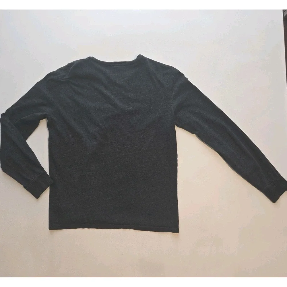 Polo Ralph Lauren Long Sleeve T Shirt Mens Medium Pony Dark Grey Cotton Crewneck